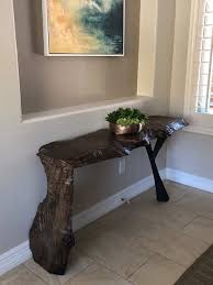 Ebonized Maple Burl Waterfall Console Portfolio In 2020 Live Edge Table Slab Table Live Edge Live Edge Dining Table