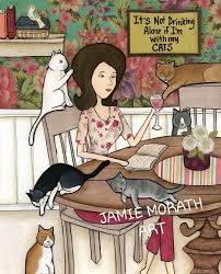 It S Not Drinking Alone If Your Cat Is With You Jamie Morath Art On Instagram It S Not Drinking Alone If I M With My Cat 25 Off Sale Jamiemorathart Com Art Cats Gallery Wrap Canvas