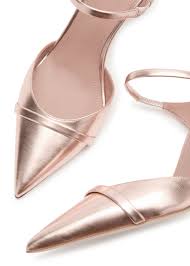 Malone Souliers Uma 80 Metallic Leather Mules Rose Malone Souliers