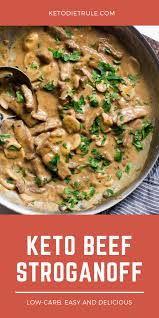 Keto Beef Stroganoff Recipe With Sour Cream Keto Diet Rule Recipe Keto Beef Recipes Beef Stroganoff Stroganoff Recipe