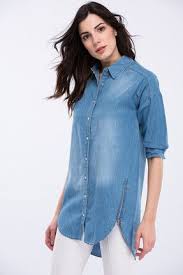 Kadin Acik Mavi Kot Gomlek 111 Kt19 4250 Denim Fashion Kot Gomlek Moda Stilleri