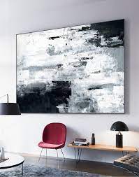 Large Original Abstract Painting Grey White Painting Black White Wall Art Abstract Original Artwork Abstract Wall Painting For Living Room Abstract Painting White Wall Art Black And White Wall Art