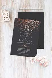 Rose Gold Elegant Wedding Invitation Set Rose Gold And Dark Gray Wedding Stationery Modern Wedding Invite Suite Digital Or Printed Simple Wedding Invitations Modern Wedding Invitations Wedding Invitations