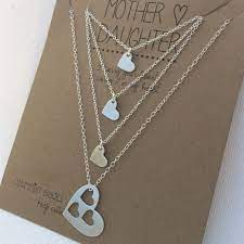 Mother Daughter Necklace Set Mother 3 Daughters Silver Etsy Daughter Necklace Set Mother Daughter Jewelry Mother Daughter Necklaces Set