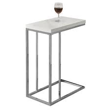Monarch Accent Table Glossy White With Chrome Metal Walmart Com Modern Accent Tables Accent Table Living Room Coffee Table