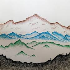 By milesmordhorst in craft art. Colour Mountains Drawing By Nikhil Choudhari Saatchi Art