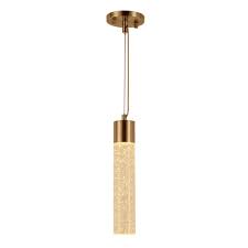 Shop Sprite 6 Watt Matte Gold Led 3000k Crystal And Glass Tube Mini Pendant Light Mini Pendant Overstock 30154506