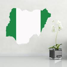5 00 Nigeria Flag Map Sticker Diythinker Stickers Custom Wall Sticker Map Of Nigeria