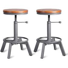 Maybe you would like to learn more about one of these? Williston Forge Set Of 2 Industrial Bar Stools 17 25 Counter Height Adjustable Kitchen Stools For Island Rustic Farmhouse Swivel Wood Metal Bar Stool Dining Chair Cafe Stool Wayfair
