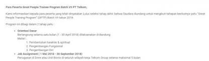 Maybe you would like to learn more about one of these? Pengalaman Mengikuti Seleksi Great People Trainee Program Gptp Vii Telkom Indonesia 2018 Ulil Albab Rabbani S Blog