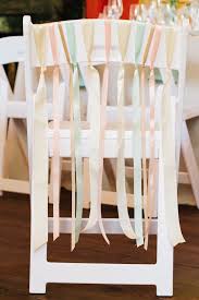 Pastel Ribbon Chair Decoration A Caldwell Events Https Www Theknot Com Marketplace A Caldwell Events Wedding Chair Decorations Home Wedding Wedding Chairs
