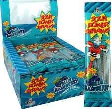Sour Power Candy Straws Blue Raspberry 24 Count Walmart Com Walmart Com