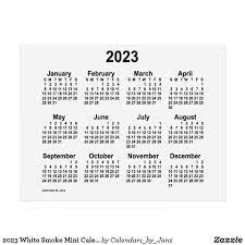 Because our digital file must be downloaded with a.pdf reading software before printing, you can even edit the calendar virtually before printing if you want! 2023 White Smoke Mini Calendar By Janz Postcard Zazzle Com In 2021 Mini Calendars Custom Calendar Calendar