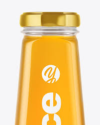 Clear Glass Apple Juice Bottle Mockup In Bottle Mockups On Yellow Images Object Mockups