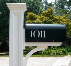 Homeowners who want to add numbers to their mailbox or post will love the attractive address plaque. Vinyl Mailbox Numbers And Curb Stencil Modern Exterior Phoenix By Modern House Numbers Houzz
