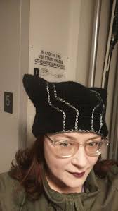 Black Panther kitty cat hat, ctochet