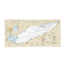 Lake Erie Lake St Clair Nautical Chart Bath Beach Towel