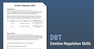 Dbt Emotion Regulation Skills Worksheet Dbt Therapy Dbt