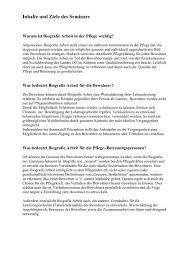 Menschliche zuwendung hat den gleichen stellenwert wie fachlich hochwertige pflege. Inhalte Und Ziele Des Seminars