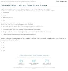 Unit 2 Worksheet 2 Measuring Pressure Worksheet List
