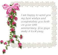 For instance, fifty years of marriage is called a golden wedding anniversary. 10th Wedding Anniversary Wishes Quotes Best Wishes