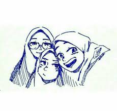 Serta juga foto ini bisa kalian jadikan sebagai komentar anda di chatting sebagai adu gambar. Kumpulan Kartun Sahabat Sejati Ely Setiawan Kartun Muslimah Hijabs Illustration Art Girl Drawings Of Friends Friends Illustration
