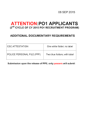 Under requirement 4 of the notice inviting application (nia), all applicants other than a single lea would need to include with their applications a memorandum of understanding (mou) or other binding agreement that includes— Attention Po1 Applicants Philippine National Police