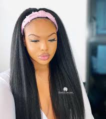 100% human hair type of product: Natural Black Italian Yaki Human Hair Headband Wig Hb22 Wowafrican Com