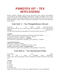 We did not find results for: Pdf Psikotes Ist Tes Intelegensi Sub Test 1 Tes Pengetahuan Umum Stevan Gultom Academia Edu