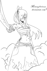 Desenhos para colorir dia das mães 52. Fairy Tail Erza Coloring Pages Coloring Home