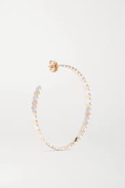 Featuring the brightest diamonds, this set of 18ct white gold, diamond earrings are the perfect choice. Gold Large Eternity Heart 14 Karat Yellow And White Gold Diamond Hoop Earrings Sydney Evan Net A Porter