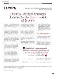 Here are other benefits of home gardening Pdf Healthy Lifestyle Through Home Gardening The Art Of Sharing