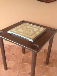Papo S Old Dominoes Table New Coat Of Paint And Linoleum Tile In The Play Area Brand New Table Domino Table Vintage Table Table