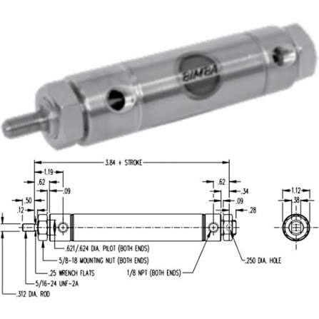 M-091.5-DXV - Pneumatic cylinders (IMI Bimba) - Affiliated Control  Equipment Inc.