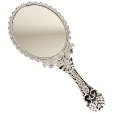 Vintage hand held vanity mirror with stones. Vintage Antique Handheld Pocket Makeup Vanity Hand Mirror Plastic Silver Large Ebay
