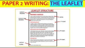 Leaflets Paper 2 Writing Exam Eduqas Gcse English Language Youtube