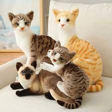 26 30 40cm gercek hayat sevimli pelus kedi bebek yumusak doldurulmus hayvan pelus yavru oyuncaklar icin cocuk karikatur cocuklar kiz bebek dogum gunu hediyesi stuffed plush animals aliexpress