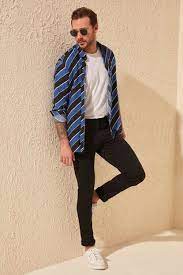 بنطلون جينز فت مريح أسود رجالي relaxed fit jeans jeans fit relaxed fit