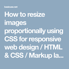 How To Resize Images Proportionally Using Css For Responsive Web Design Html Css Markup Languages Programming Languages Articles Basicuse