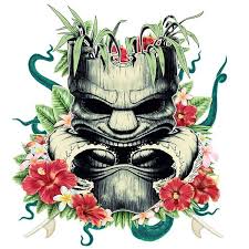 The Surf Tiki T Shirt Illustration Is Inspired By The 50ies And 60ies Tiki Culture The Shown Graphic Is A Variant Of The Surf Tiki Tot Tiki Art Art Poster Art