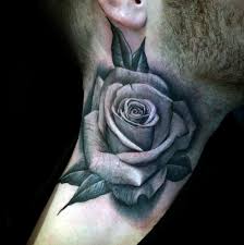Bearded Man With Rose Tattoo On Neck Tattoo Ideas Rose Neck Tattoo Realistic Rose Tattoo Neck Tattoo