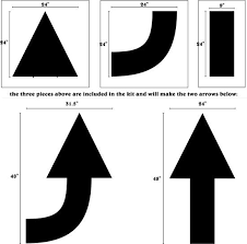 Black And White Arrow Road Sign Arrow Kit Stencils 3 Pack Arrow Stencil Stencil Template Stencils