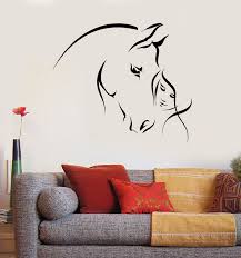 Vinyl Wall Decal Abstract Horse Head Girl Pet Animal Stickers 1900ig Horse Wall Decals Abstract Horse Horse Wall Stickers