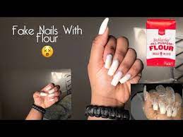 Diy Fake Nails Using Flour Cornstarch Alternative Youtube In 2021 Diy Acrylic Nails Fake Nails Diy Long Nails