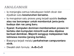 Asimilisi muncul apabila ada golongan masyarakat dengan latar belakang budaya yang berbeda begaul langsung secara intensif dengan waktu yang lama. Asimilasi Budaya Di Malaysia Cute766