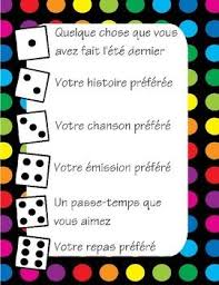Dice Game Brise Glace French French Classroom Teaching French French Education