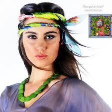 Chiffon Scarf, Orangutan Scarf, Animal Scarf, Cream Scarf, Unique Scarf,  Gift for Mum, for Her, Orangutan Gift, Monkey Scarf