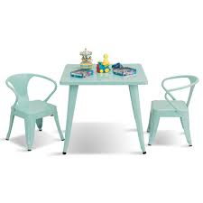 Maybe you would like to learn more about one of these? Gymax 3 Pcs Kids Dining Set Square Table 2 Tolix Armchairs Play Learn Activity Home Walmart Com Kids Dining Steel Table Kids Room Furniture