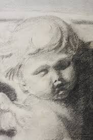 Verna Lewis(?). Study of a relief showing Putto. Graphite drawing. Lat