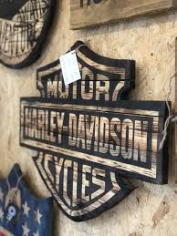 Harley Davidson Bar And Shield Sign Outhouse Harley Davidson Decor Rustic Man Cave Harley Davidson Signs